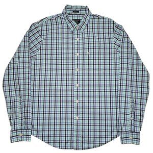 Abercrombie & Fitch Mens Plaid Shirt Button Down Muscle XXL Preppy Gingham